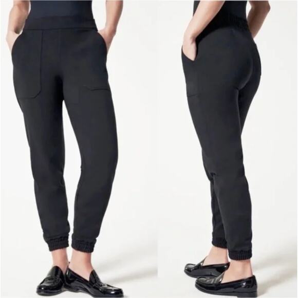 Spanx The Perfect Pant Ankle Jogger Black Ponte Small - Picture 1 of 8